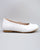 Scarlette White Leather Scalloped Ballerina - Shoe