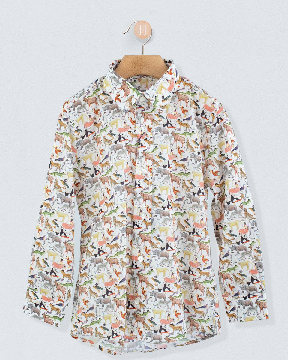 Bernard Liberty Colorful Animals Shirt