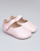 Eloise Pink Leather Crib Shoe