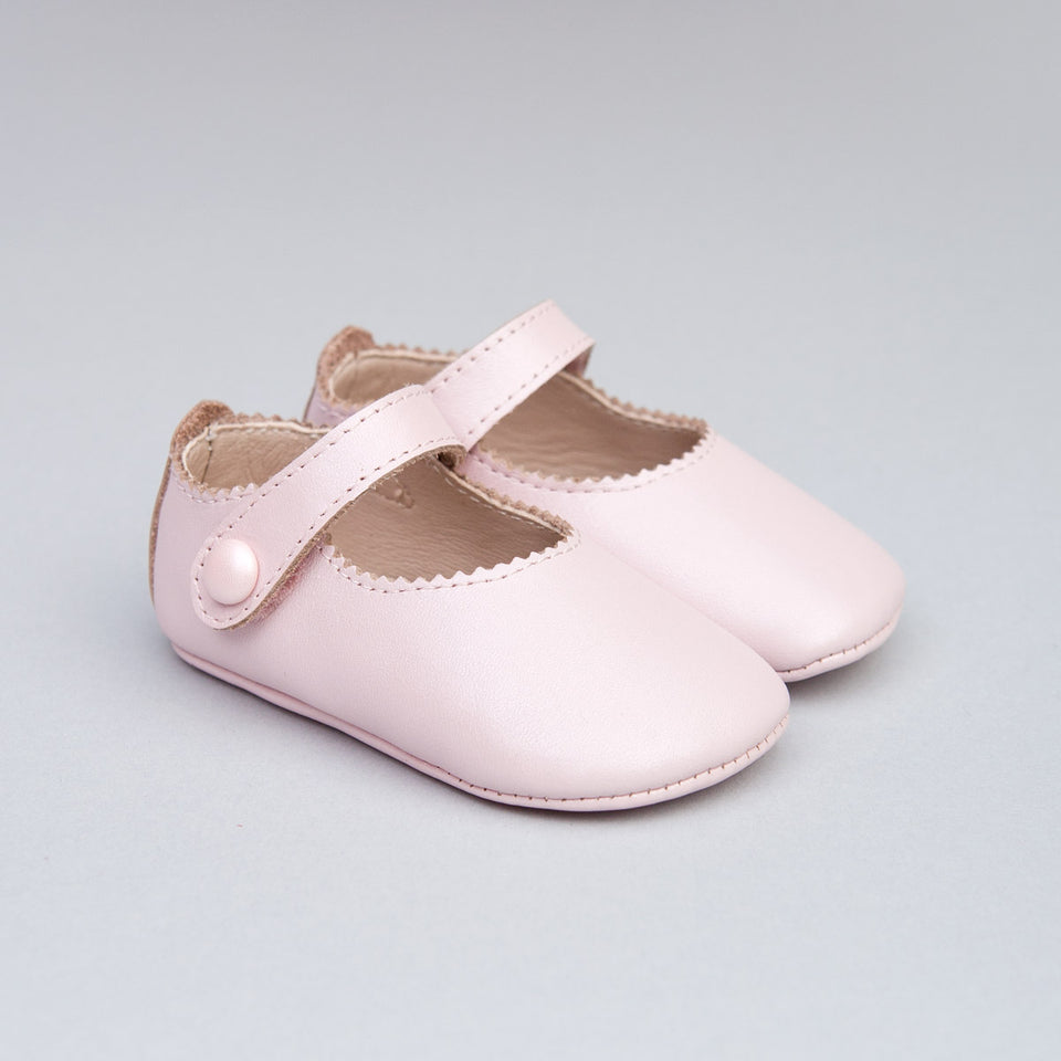 Eloise Pink Leather Crib Shoe