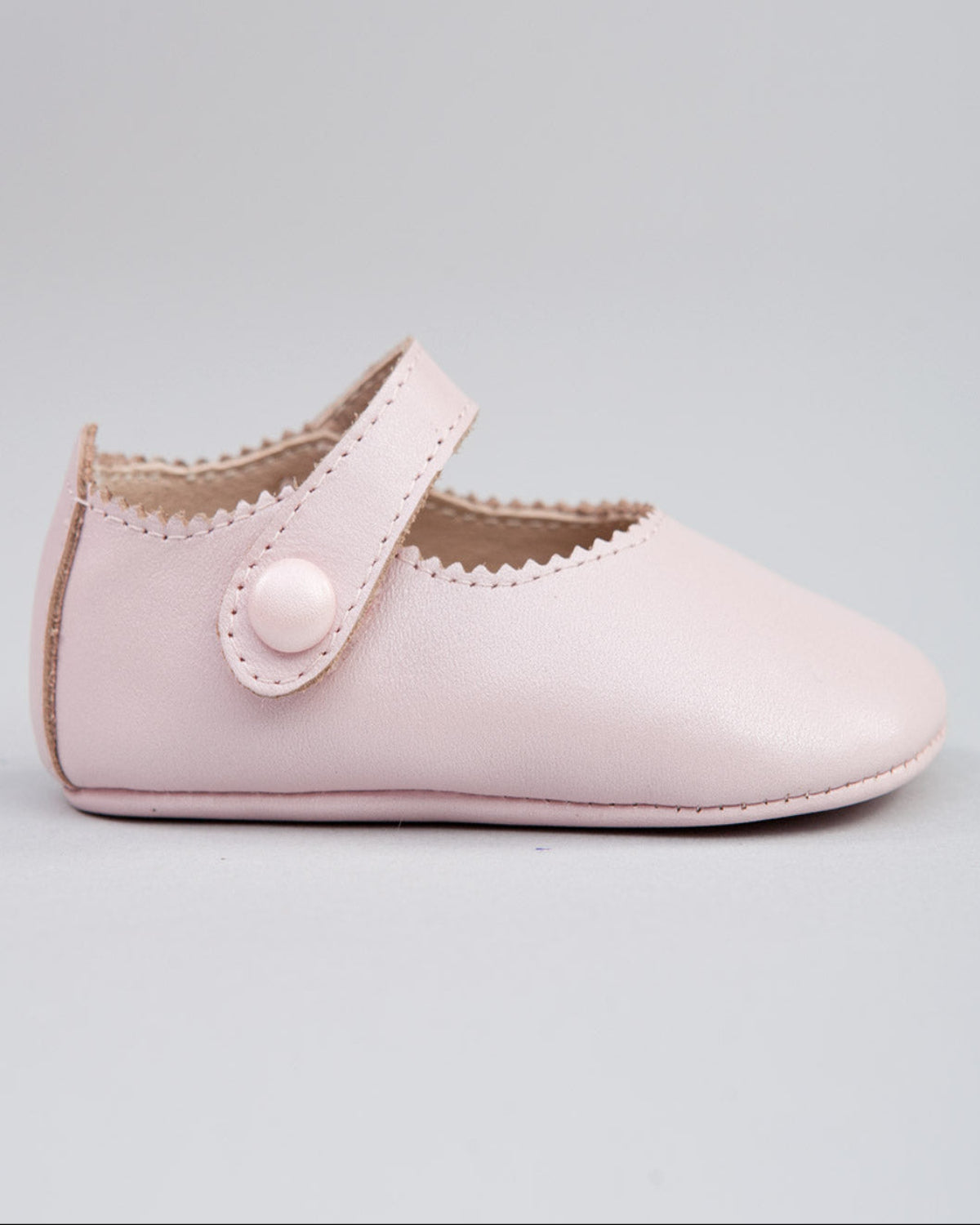 Eloise Pink Leather Crib Shoe - Shoe