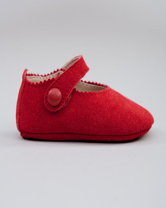 Eloise Red Suede Crib Shoe - Shoe