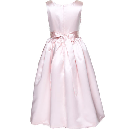 Venezia Peach Satin Gown - Dress