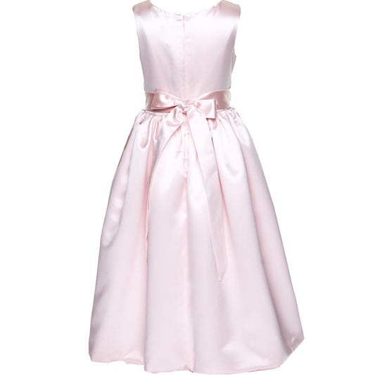 Venezia Peach Satin Gown - Dress