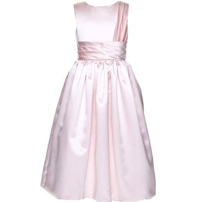 Venezia Peach Satin Gown - Dress