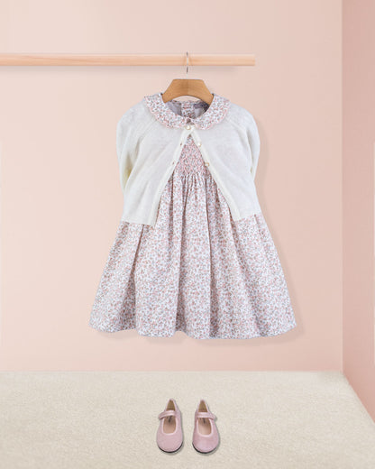 Valentina French Antique Pink Smock - Smocked Dress