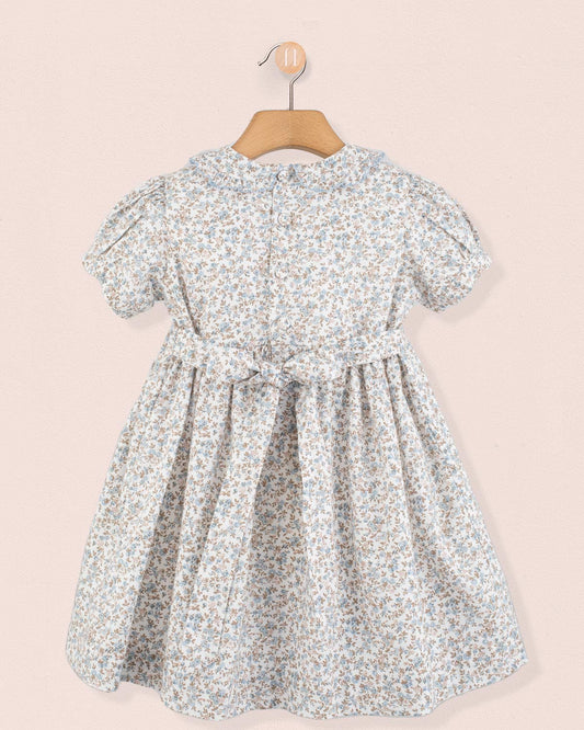 Valentina French Antique Blue Smock - Smocked Dress