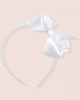 Headband White Satin