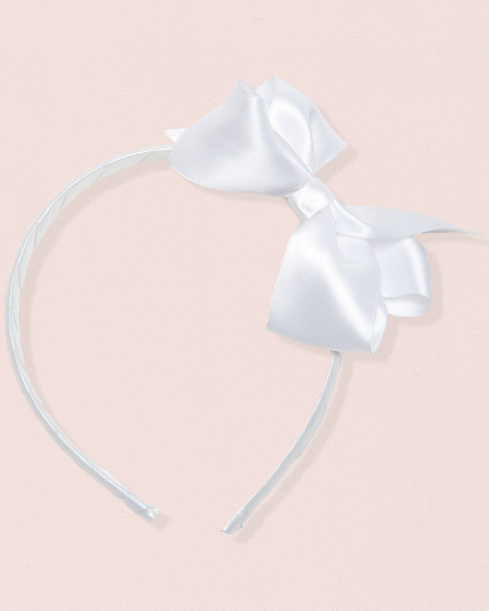 Headband White Satin