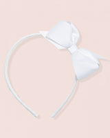 Headband White Gros Grain