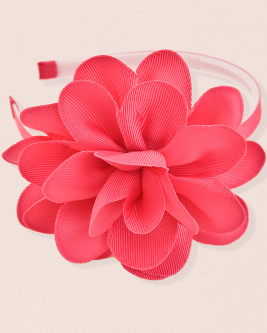 Flower Fuchsia Gros Grain Headband - Hairbow