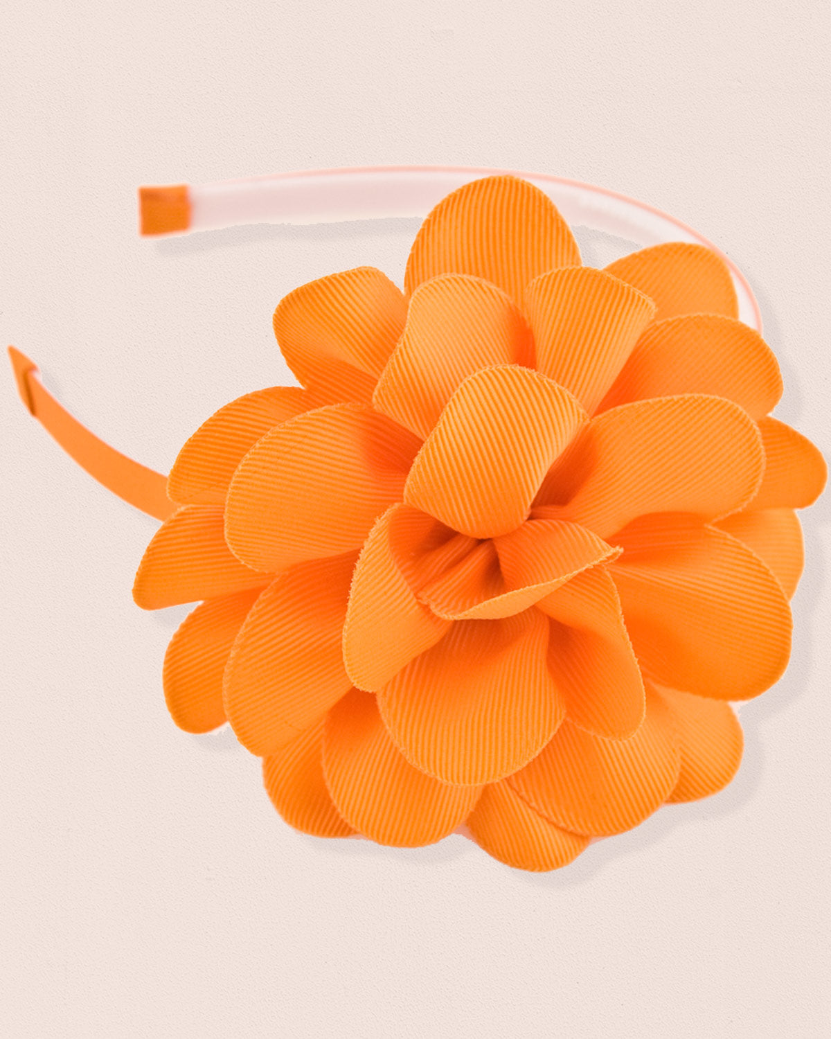 Flower Orange Gros Grain Headband - Hairbow
