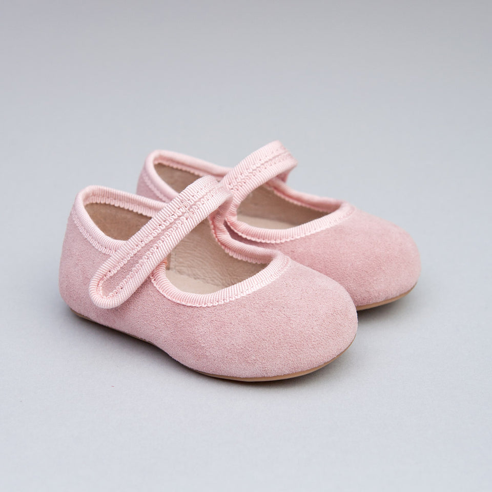 Isabelle Pink Suede Baby Mary-Jane