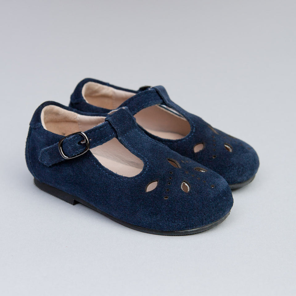 Josephine Navy Suede T-Bar Shoe