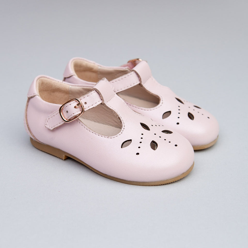 Josephine Pink Leather T-Bar Shoe