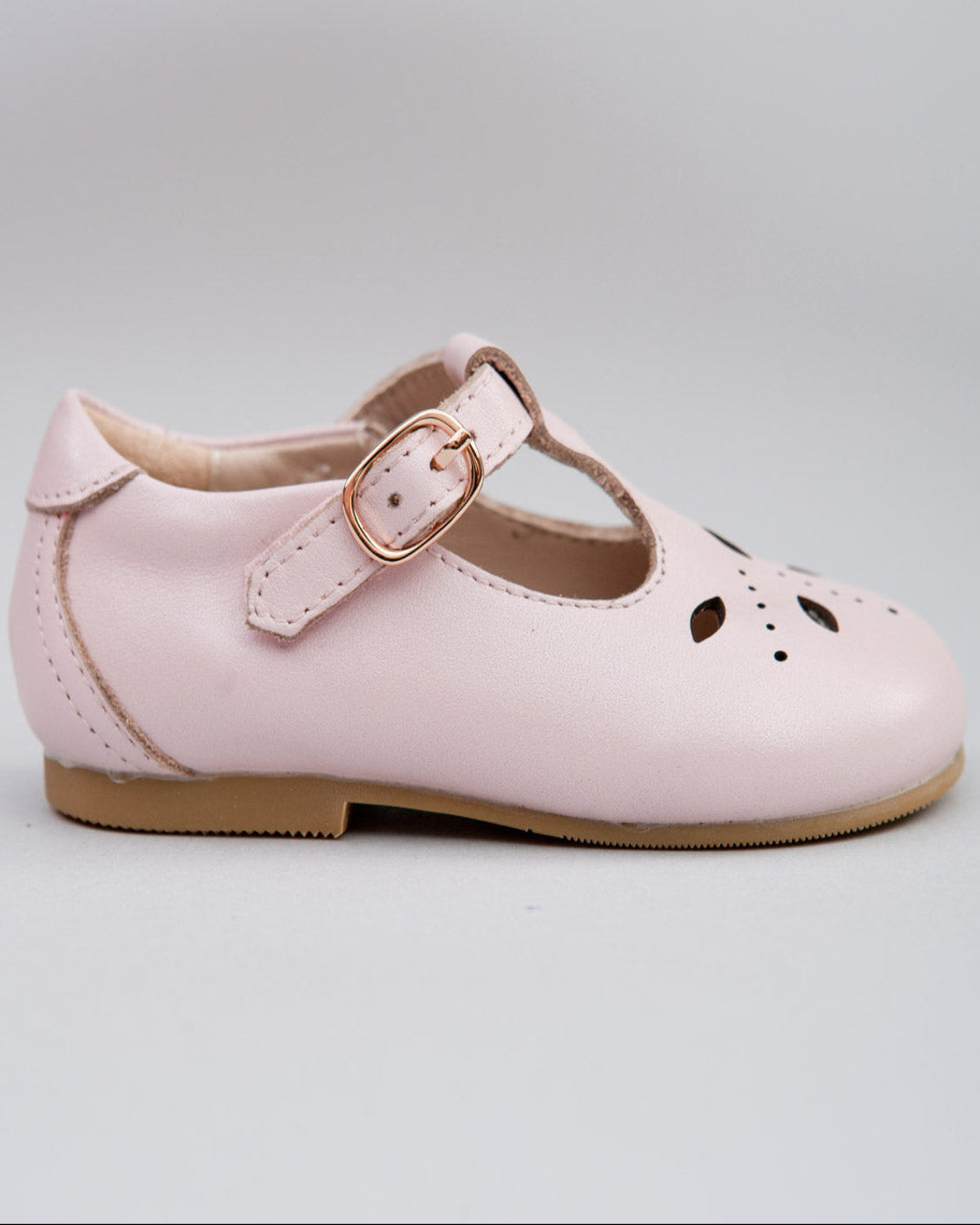 Josephine Pink Leather T-Bar Shoe - Shoe