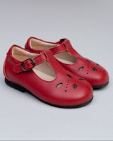 Josephine Red Leather T-Bar Shoe