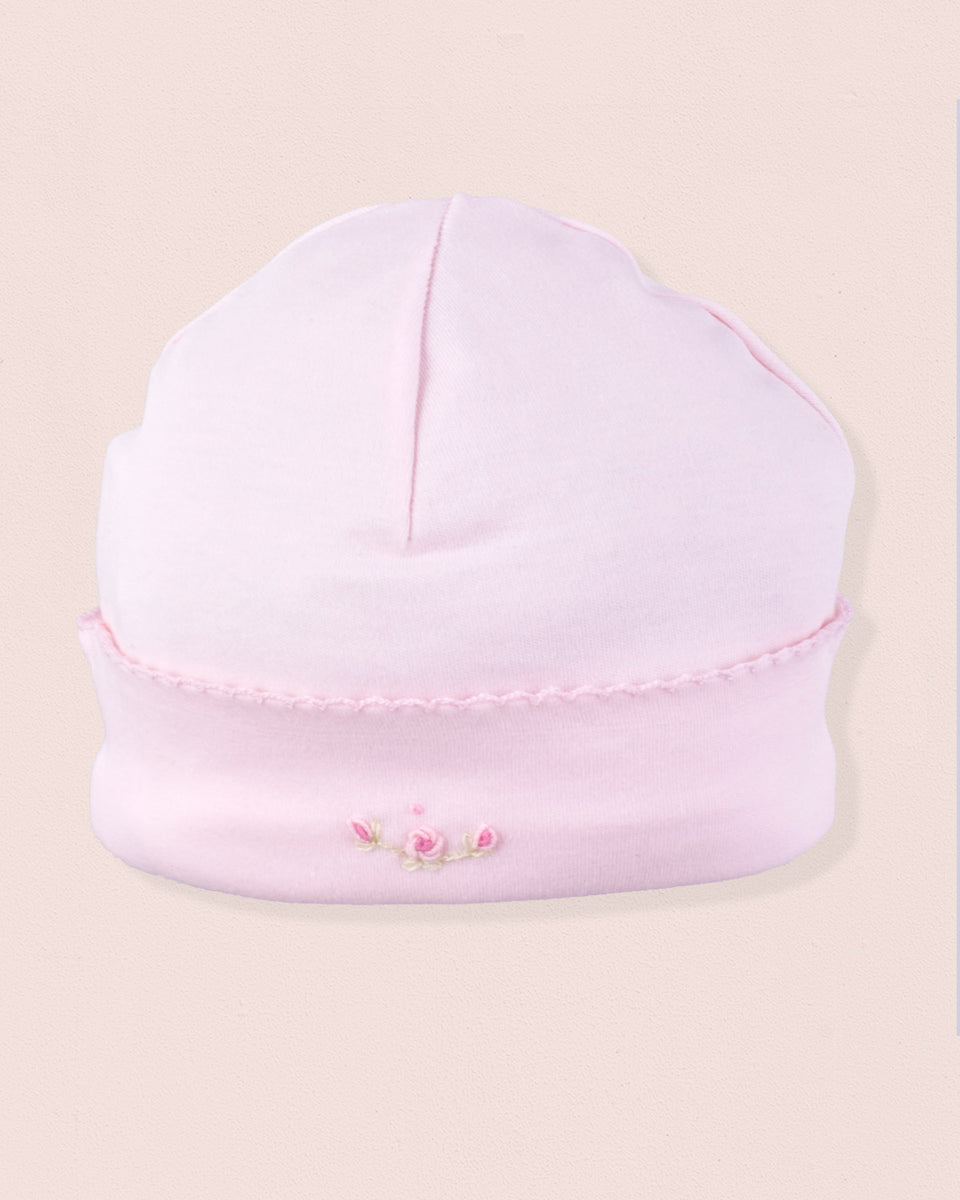 Pima Embroidered Pink Flowers Hat