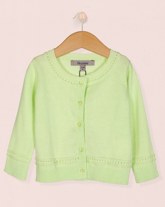 Lucie Lime Green Cardigan - Cardigan