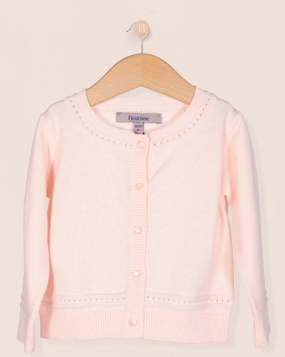 Lucie Petal Pink Cotton Cardigan - Cardigan
