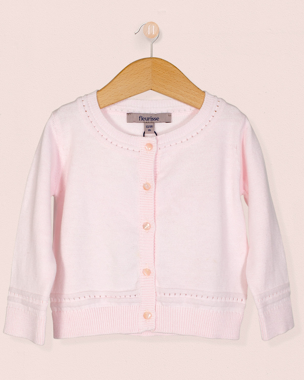 Lucie Pink Cotton Cardigan - Cardigan