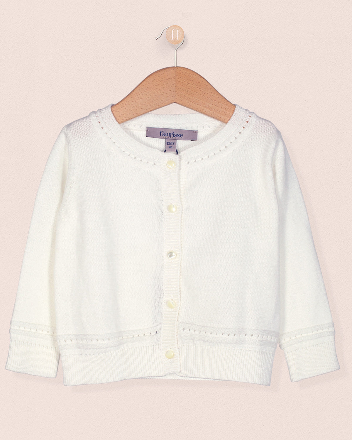 Lucie White Cotton Cardigan - Cardigan