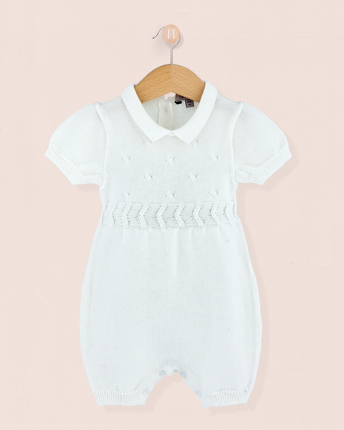 Chérie White Cotton Knit - Romper