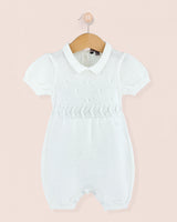 Chérie White Cotton Knit Romper