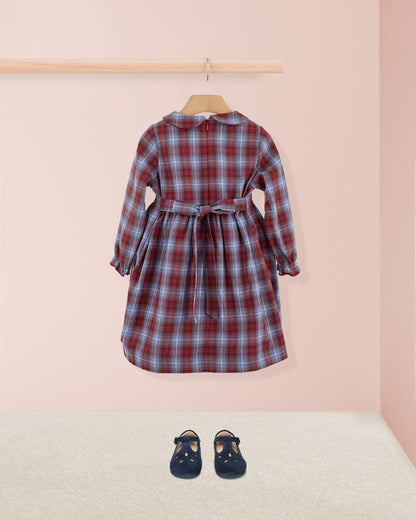 Margot Ruby Plaid Smocked Dress - Dress