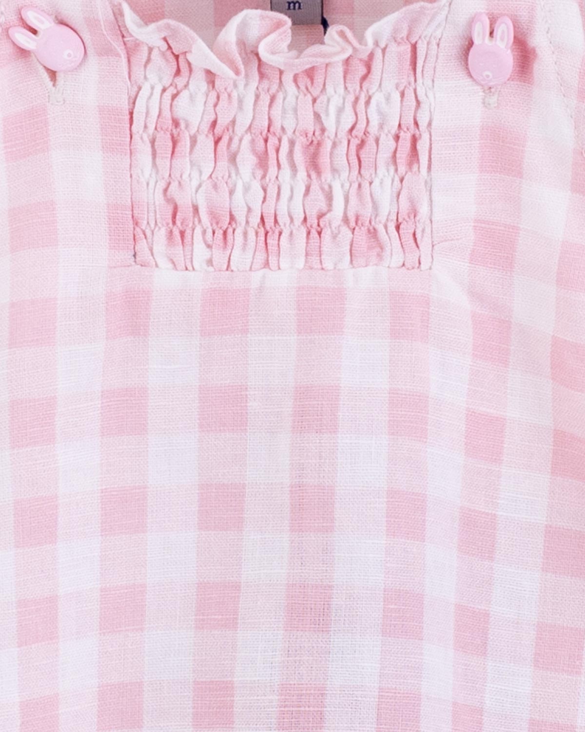 Palm Beach Pink Gingham Linen Bubble - Romper