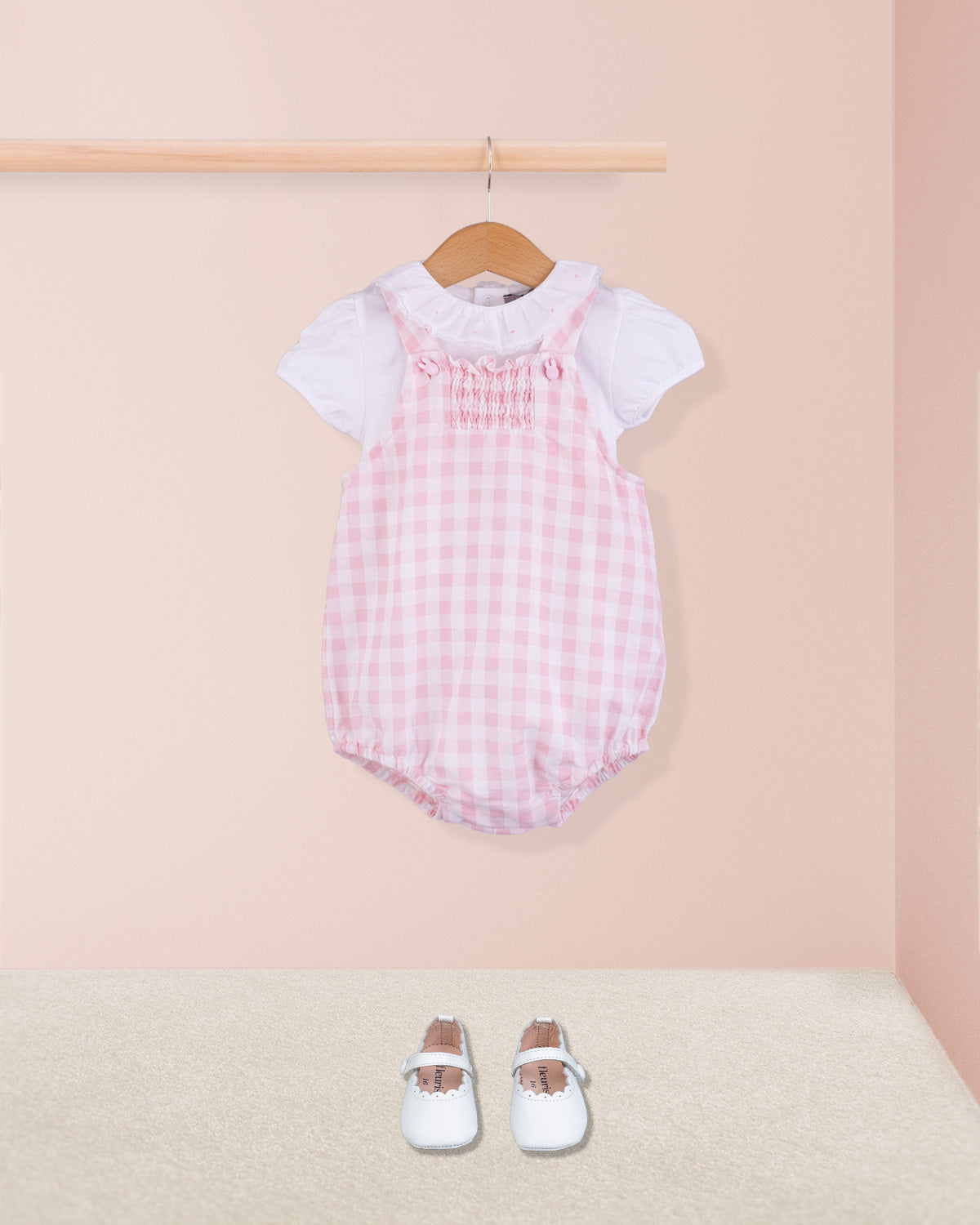 Palm Beach Pink Gingham Linen Bubble - Romper