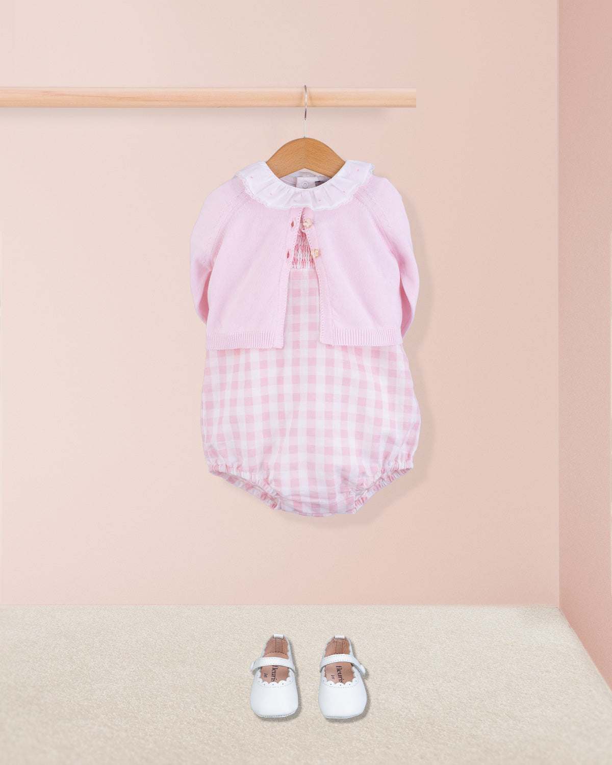 Palm Beach Pink Gingham Linen Bubble - Romper
