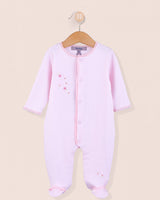 Pima Spring Flowers Pink Embroidered Stretchie