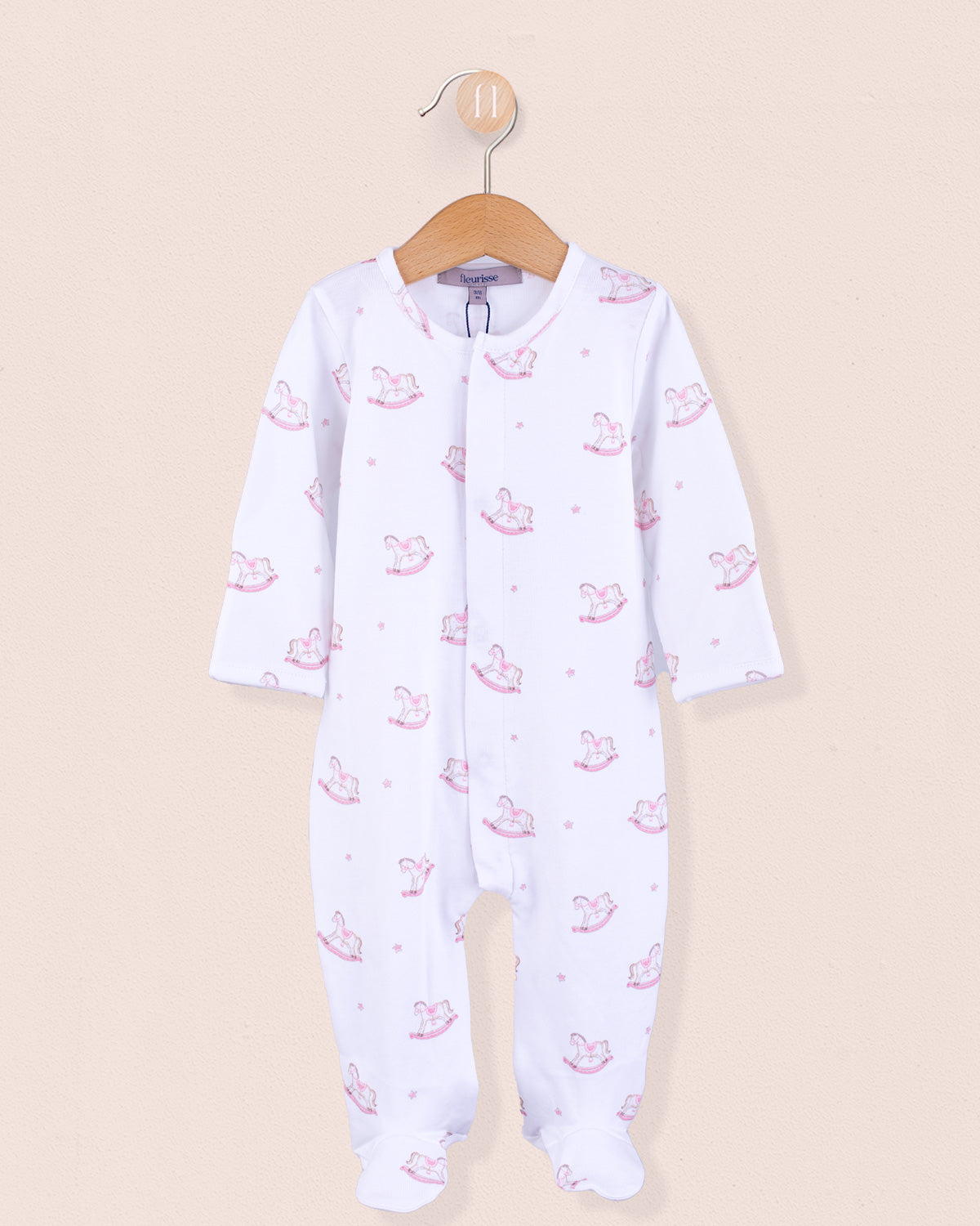 Pima Pink Rocking Horses Stretchie - Stretchie