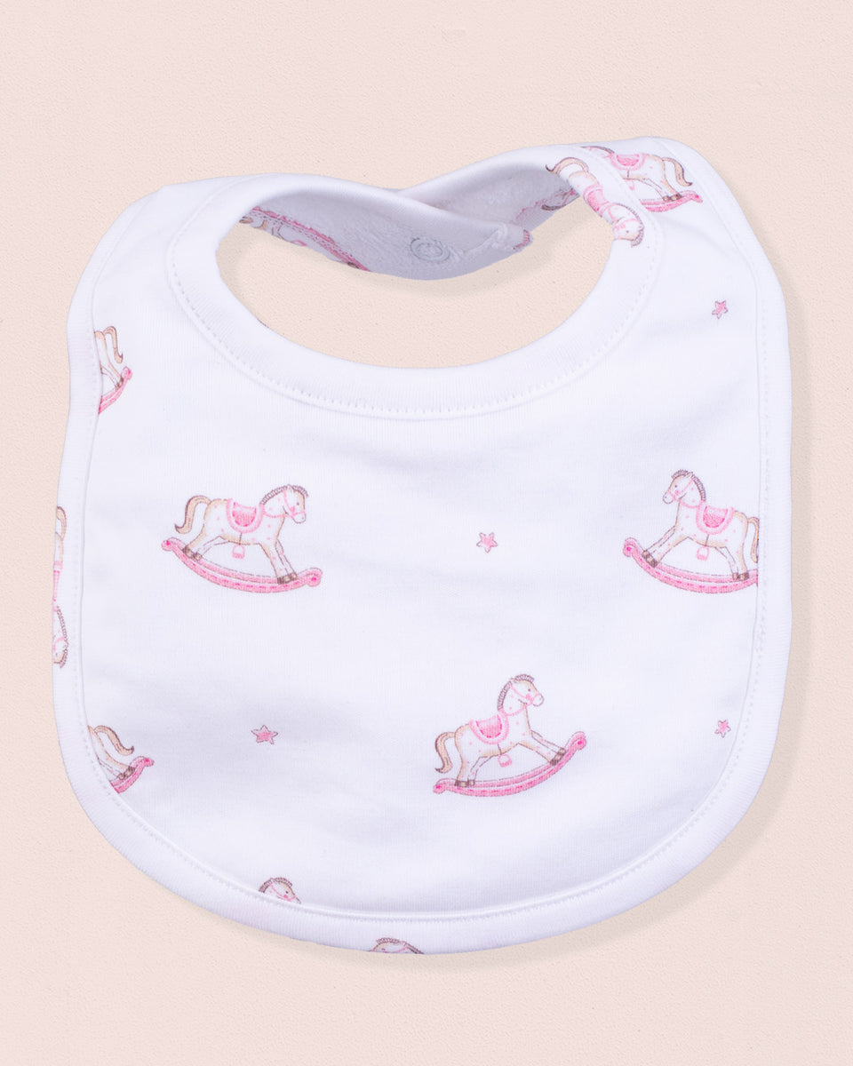 Pima Pink Rocking Horses Bib