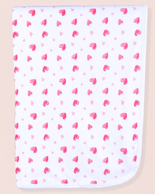 Pima Primrose Hearts Receiving Blanket - Blanket