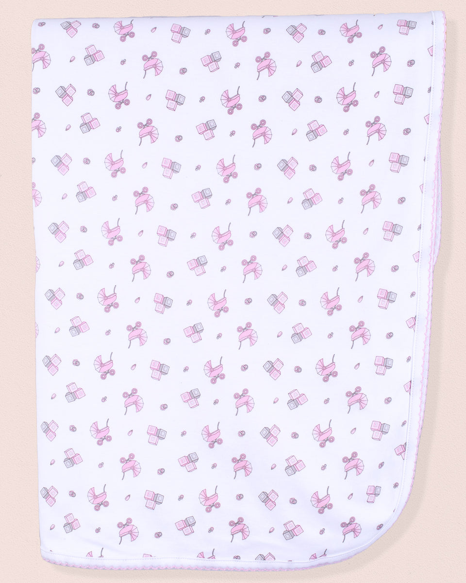 Pima Pink Stroller Receiving Blanket