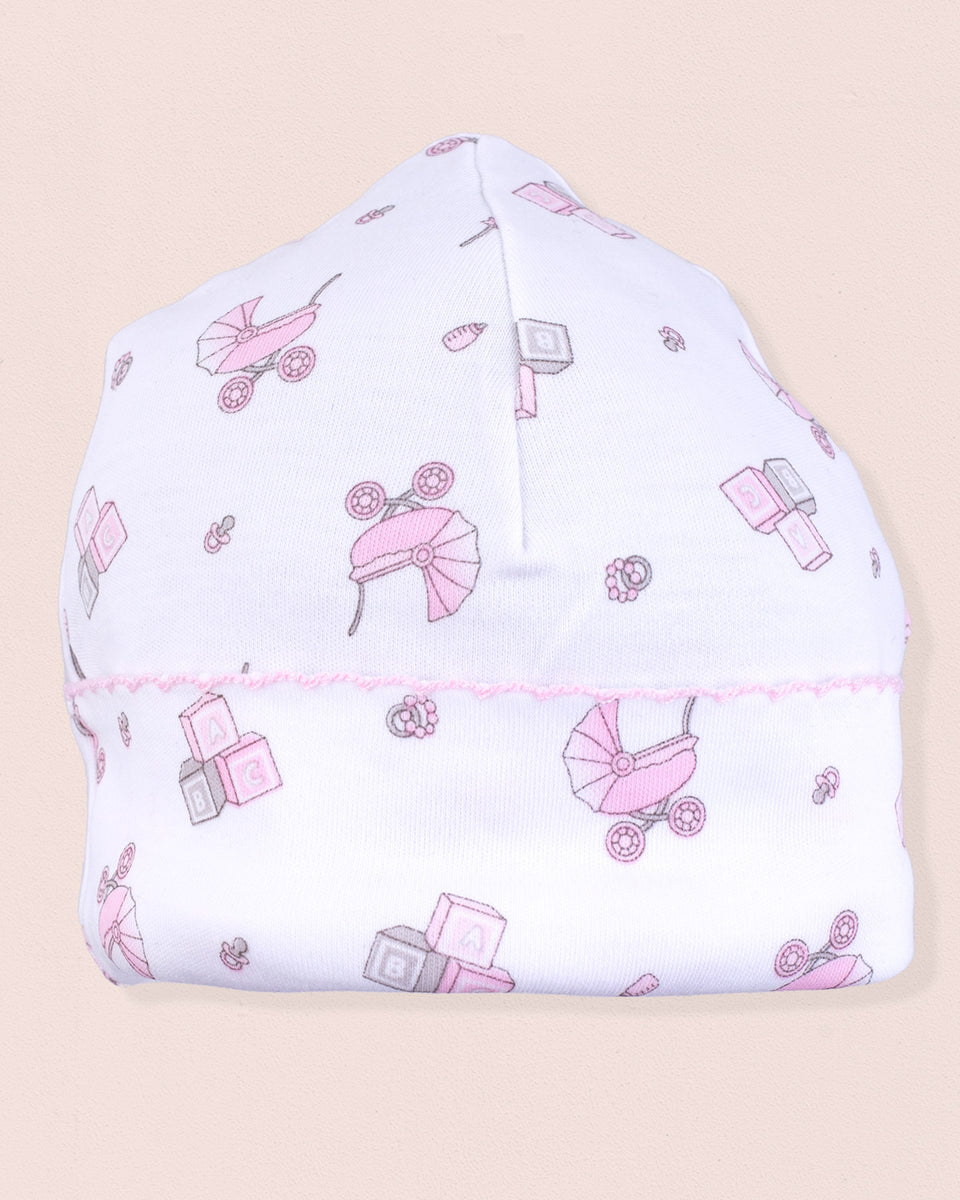 Pima Pink Stroller Print Hat