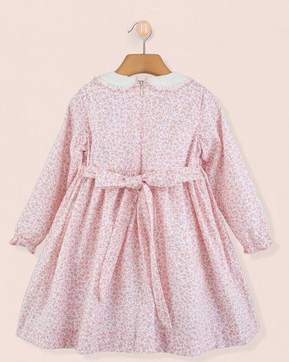 Fiorella French Pink Floral  Smock - Smocked Dress