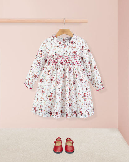 Violetta Tuscany Mauve Floral - Smocked Dress