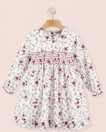 Violetta Tuscany Mauve Floral - Smocked Dress