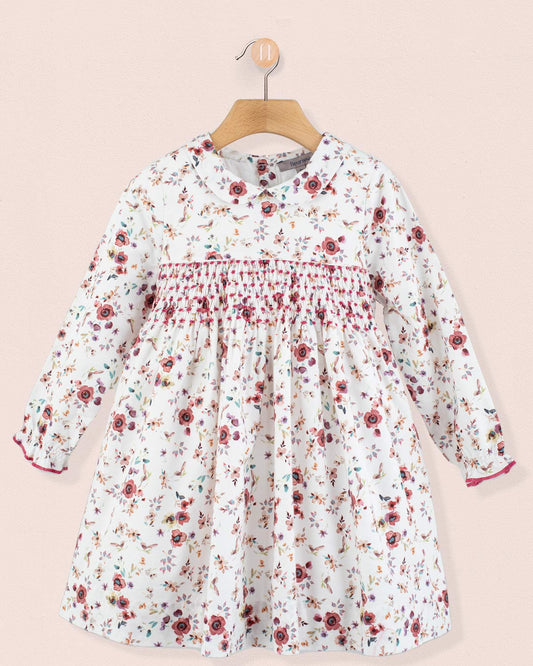 Violetta Tuscany Mauve Floral - Smocked Dress
