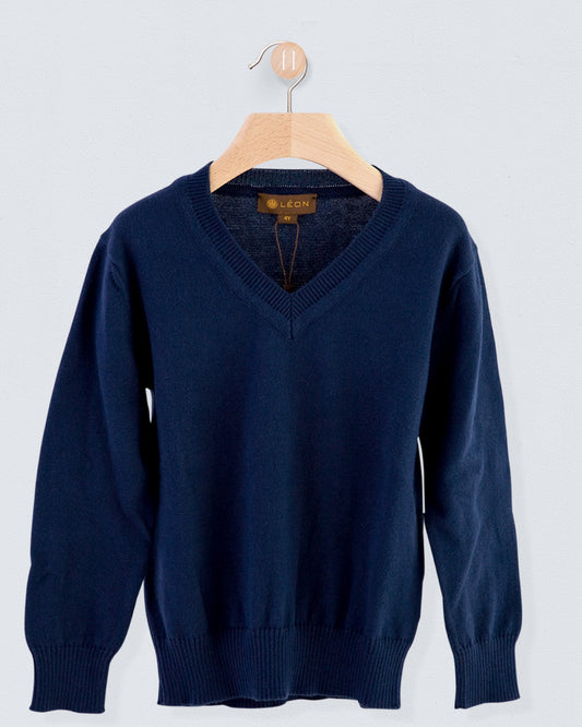 Arnaud Navy Cotton Sweater - Sweater