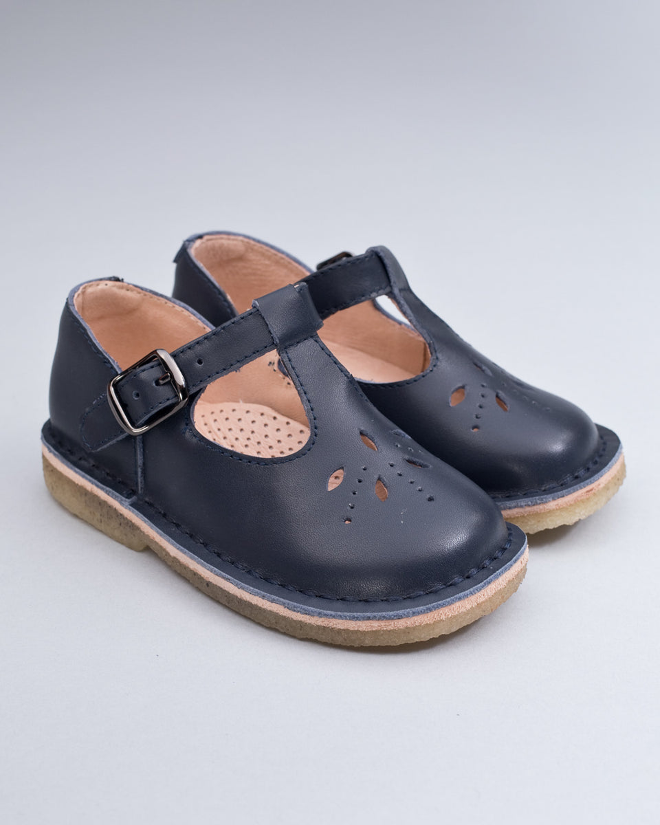 Alexandra Navy Crepe Sole Shoe