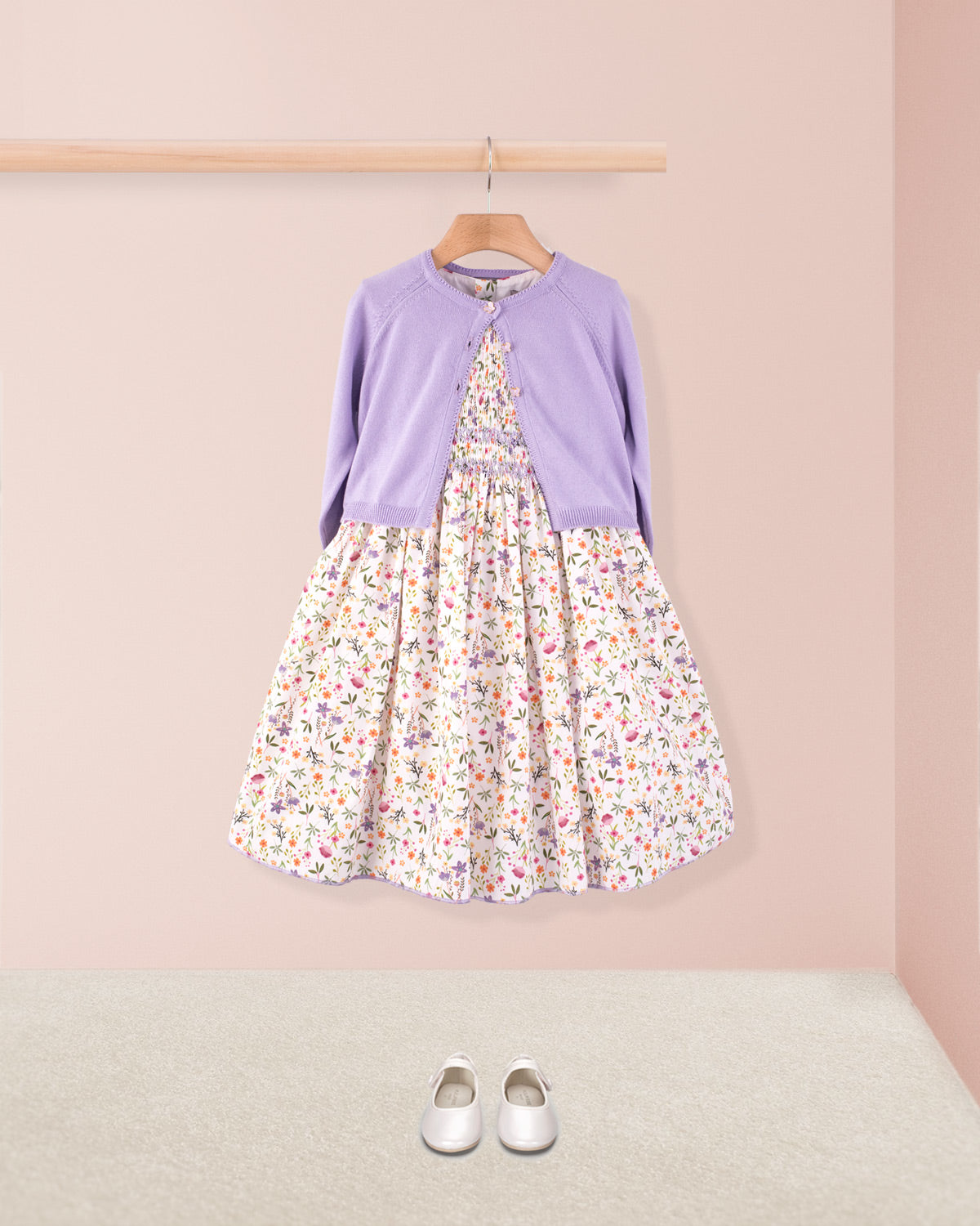 Amandine Cyclam Garden Smock - Smocked Dress