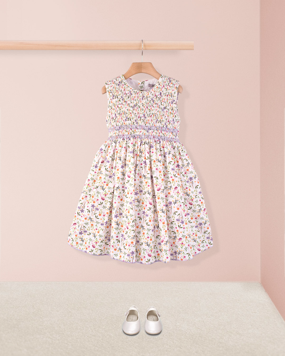 Amandine Cyclam Garden Smock - Smocked Dress