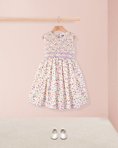 Amandine Cyclam Garden Smock - Smocked Dress