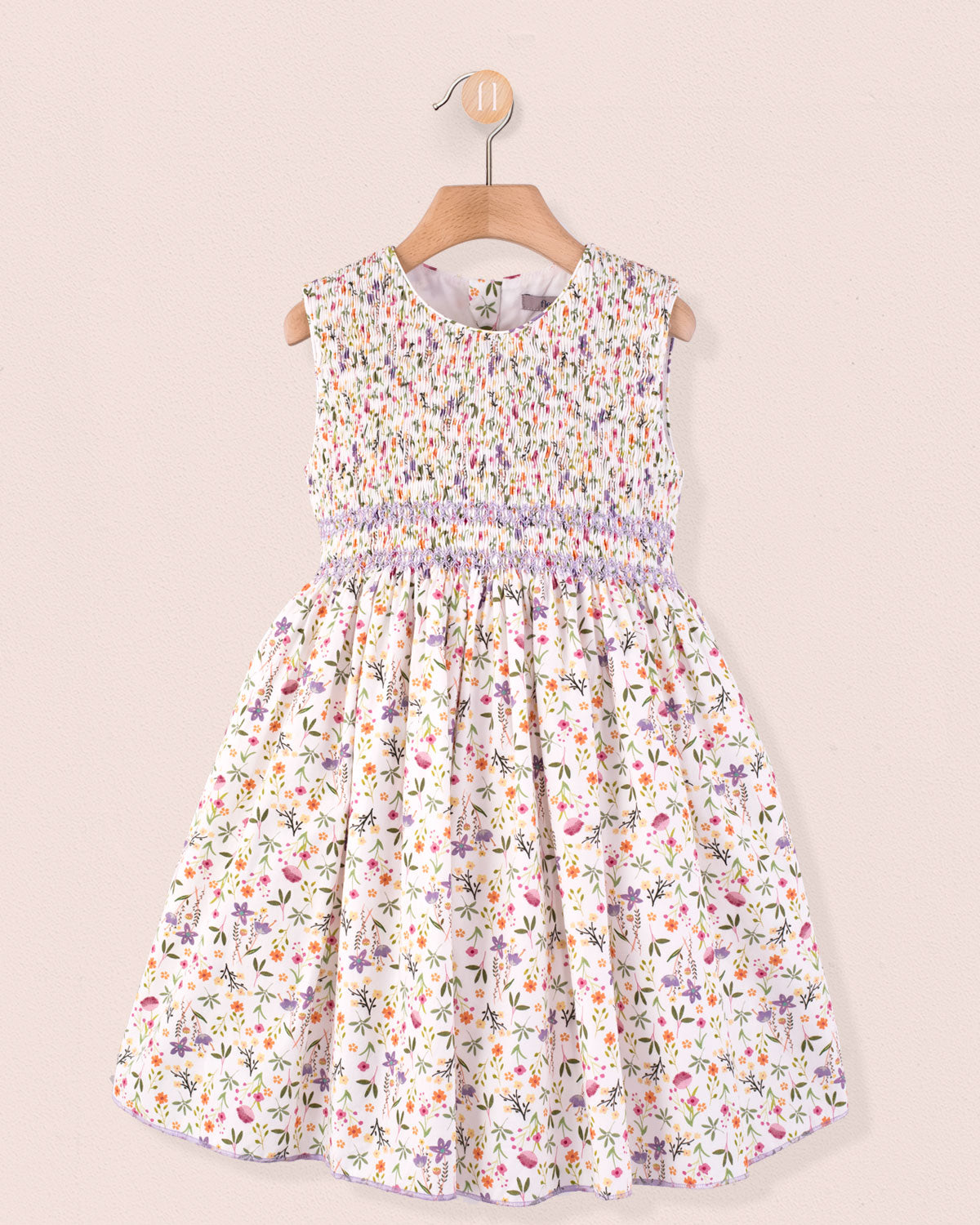Amandine Cyclam Garden Smock - Smocked Dress