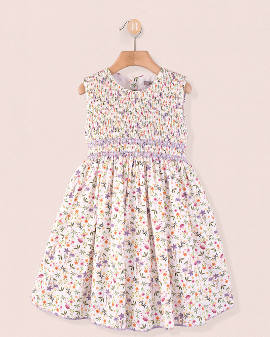 Amandine Cyclam Garden Smock - Smocked Dress