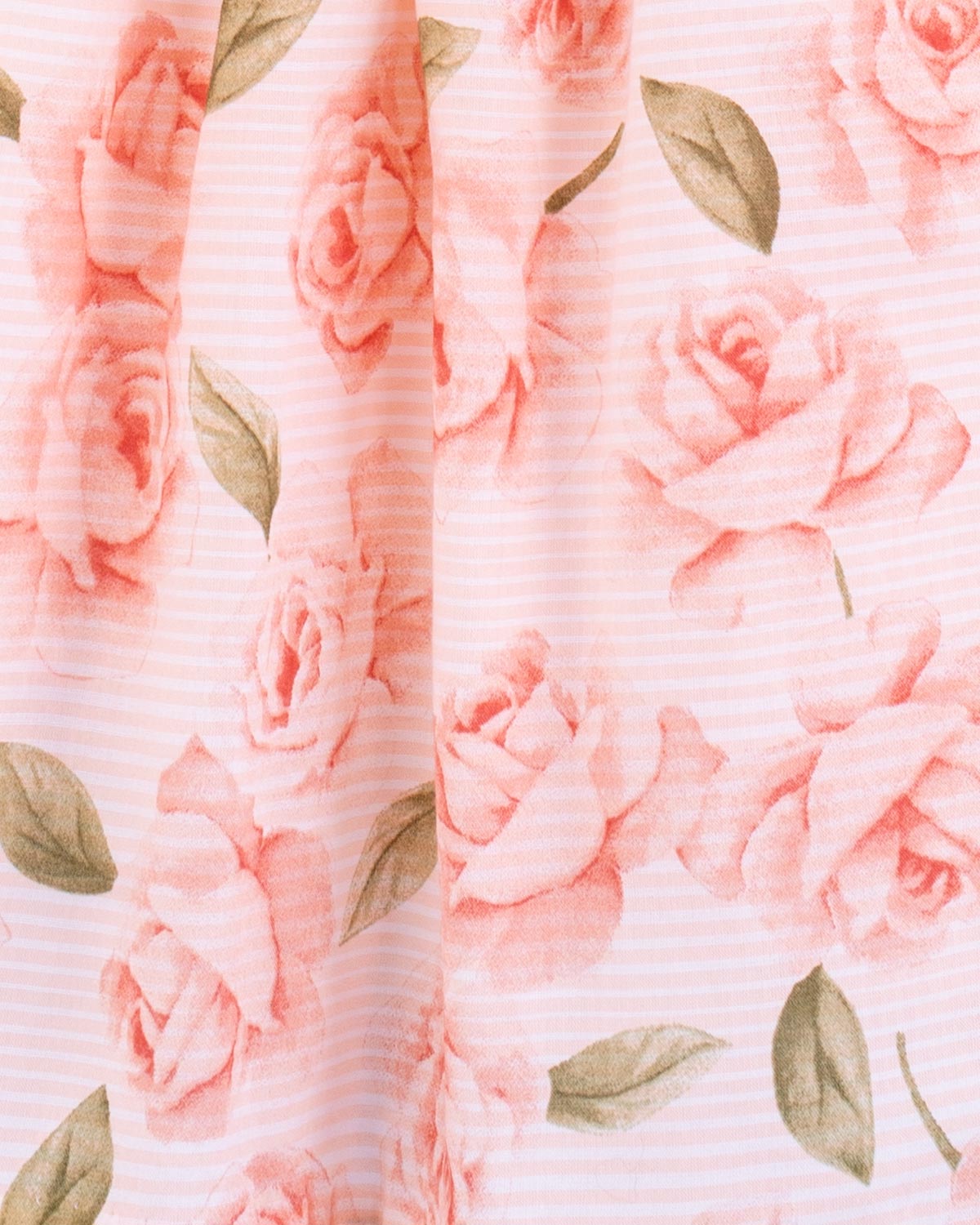 Close-up of rose print on Amanda Bianca smock dress fabric